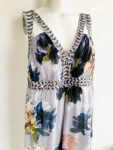 Little Mistress Maternity sz US 12 Floral Midi Rhinestone EXCELLENT Condition! - Picture 1 of 12