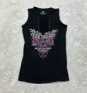 Vance Biker Wear Womens Size XS Distressed Sturgis 2019 Black Tank Top  - Picture 1 of 8