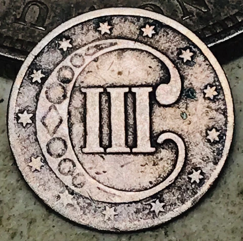 1853 Three Cent Silver Piece Trime 3c Type 1 Ungraded Choice US Coin CC18074 Cover