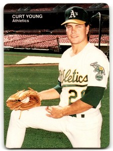 1990 MOTHER'S COOKIES CURT YOUNG OAKLAND ATHLETICS #24