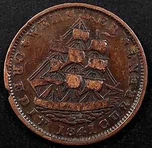 1841 Hard Times Token, Webster Credit Current, Not One Cent for Tribute! - Picture 1 of 4