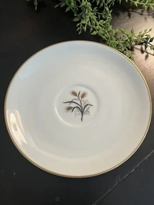 Noritake Wheatcroft 5852 Untertasse 6" Goldrand Mid Century weiß schwarz grau - Bild 1 von 5