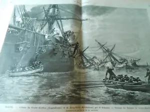 Gravure 1878 - Marine Collision du Grosser Kurfürst Koening - Foto 1 di 1