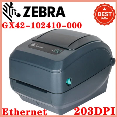 Zebra GX420t Thermal Transfer Desktop Label USB Network Printer GX42-102410-000 - Image 1 of 4