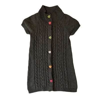 Cardigã suéter manga curta longo cinza Gymboree 5/6 Popstar Academy espanador - Imagem 1 de 3