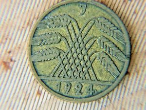 1924 J GERMANY 10 RENTEPFENNIG-DEUTSCHES REICH - Picture 1 of 2