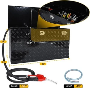 60-Gallon Fuel Tank Tool Box Combo Fuel Transfer Tank & Toolbox with 10 Gpm Pump - Picture 1 of 4