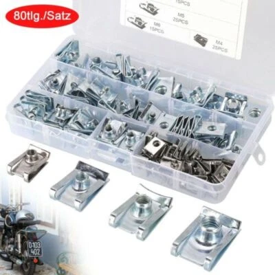 80x Blechmuttern Schnappmutter Sortiment Set Blechschrauben Gewinde Clip Mutter. - Bild 1 von 4