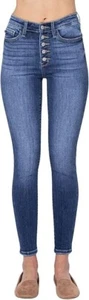 JUDY BLUE Jeans Skinny Fit Button Fly JB82319MD Size 11/30 - Picture 1 of 5