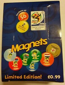FIFA World Cup 2010 South Africa Magnets Box of 28 packs total of 56 magnets New