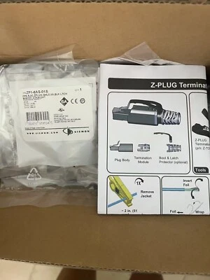 50-Pack Siemon ZP1-6AS-01S Copper Rj45 Z-PLUG, SHLD, 6A, BLK LTCH W/BOOT - Image 1 of 4