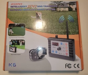 Justpet Sistema di Recinzione Wireless Intelligente 2 in 1 per Addestramento Cani e Esterno K6 - Foto 1 di 13