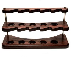 Stand for 10 smoking pipes Rack wooden handmade for tobacco pipes Ash tree wood - Picture 1 of 9