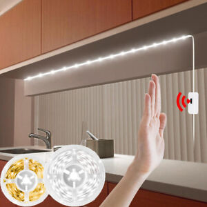 5V USB LED Strip Lights Under Cabinet Closet Kitchen Hand Sweep Sensor Lighting