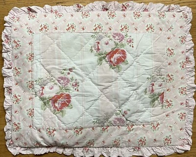 Rachel Ashwell Shabby Chic Grand Floral Rayas Acolchado Estándar Falso Volantes Foto 1 de 2