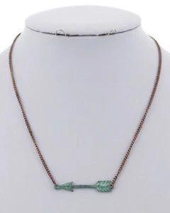 NEW Copper Patina Verdigris Arrow Southwest Western Pendant Charm Necklace - Picture 1 of 1