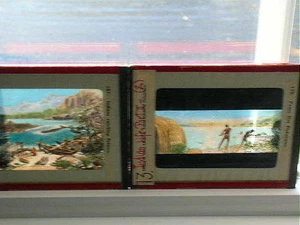 2 Vintage Zauberhafte Laternenrutschen Pomo Indianer Angeln 20. Jahrhundertwende - Bild 1 von 3