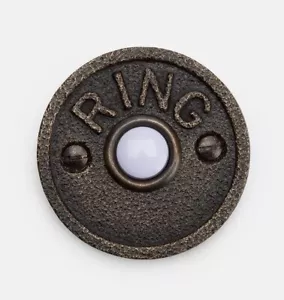 NUOVO pulsante campanello cerchio "anello" ringiovanimento, spazzolato antico, fuori produzione! - Foto 1 di 6