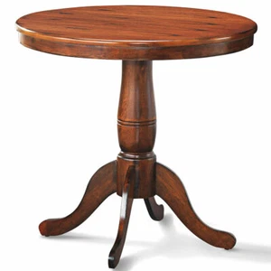 32" Round Pedestal Dining Table Kitchen Dining Room Walnut - Picture 1 of 8