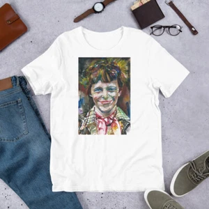 Camiseta UNISEX - AMELIA EARHART retrato acuarela - tela vestido camisa ropa - Imagen 1 de 6