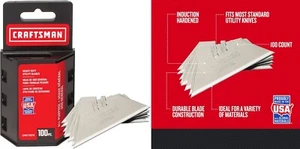 Craftsman Heavy Duty Utility Knife Blades 100 Pack Storage Case USA CMHT11921A - Picture 1 of 6
