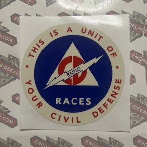 Civil Defense Unit Decal Radio RACES 3 1/4" Like Original Vinyl Reproduction 1 - Picture 1 of 1