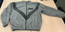Army Military Grey Physical Fitness Uniform PT Jacket Wind Breaker Used Men’s L