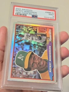Tarjeta de béisbol 2022 Topps 1988 Big Foil Rickey Henderson 88BF-30 PSA 9 como nueva Pop 2 - Imagen 1 de 5