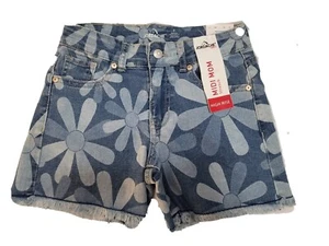 NewWT Jordache Girls Midi Mom Shorts Size 7 High Rise Flowers Summer Stretch - Picture 1 of 4