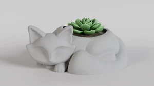 Sleeping Cat Planter | 3D Printed Succulent Pot in PLA | Cute Cat Plant Holder f - Picture 1 of 8