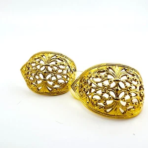 Pendientes de filigrana vintage dorado para orejas perforadas - Imagen 1 de 6