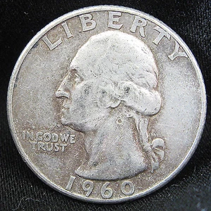Moneda de dólar cuarto de dólar de un año aleatorio y marca como nueva 1960-1964 90 % de plata Washington - Imagen 1 de 2