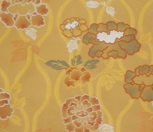 RUBELLI Sahco Hesslein Kajana Baumwolle Poly Viskose Blumen gewebt gold Neu Rest - Bild 1 von 1