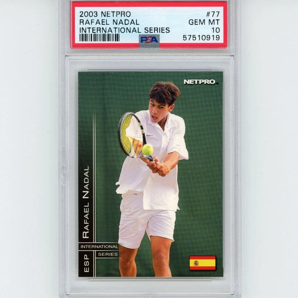 Graded 2003 Netpro RAFAEL NADAL #77 International Series Rookie Card PSA 10 Mint - Image 1 of 2
