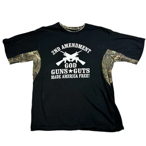 T-shirt uomo Club rossa NRA manica corta nera mimetica 2° emendamento taglia XL fucile - Foto 1 di 4