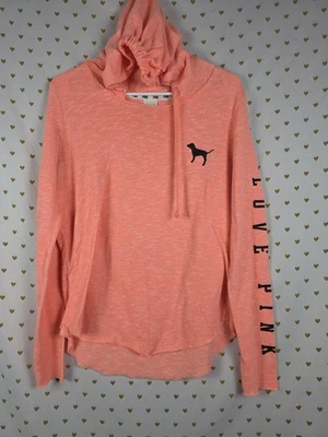 Victorias Secret 粉色霓虹标志 连帽衫 LOVE 连帽毛衣 薄 小号 — 第 1/4 张图片