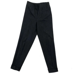 Gunext Womens Wool Dress Pants Size 8 Charcoal Gray Zipper Fly High Rise Pleated - Picture 1 of 7