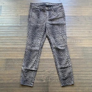 NEW YORK & COMPANY Gray Leopard Skinny Jeans Womens Sz 8 Stretch - Picture 1 of 6