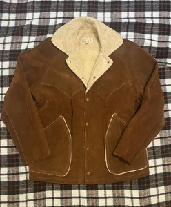 Vintage 1960s Chris Line Originals Cowboy Western Suede Jacket Size Large - Picture 1 of 7