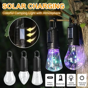 1-10X Rechargeable Camping Lights Solar with 3Light Modes Waterproof Tent Lanter - Picture 1 of 15