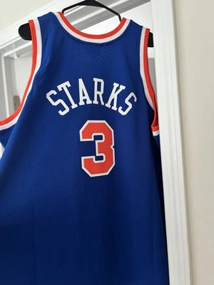 John Starks New York Knicks Starks #3 Basketball Jersey Blue - Image 1 of 2