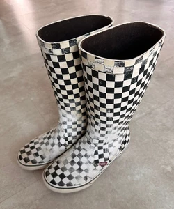 VANS Wellington Boots checked wellies size UK 5 unisex womens girls boys teens - Picture 1 of 5