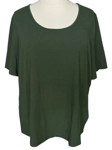 Belle by Kim Gravel TripleLuxe Elbow Sleeve Scoop Neck Top Loden Green Size 3X - Picture 1 of 8