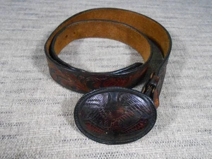 Tona Lima belt Western with Buckle  READ Starting to tear  Leather Eagle - Picture 1 of 23