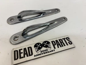 Harley chrome teardrop front fork trailer ring tie down mounts FLHT FLHX  FLHR - Picture 1 of 2