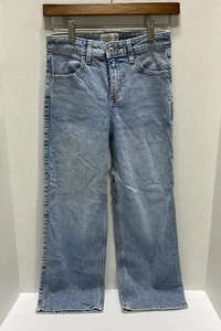 Abercrombie Kids Girls High Rise Wide Leg Jeans Denim Size 13/14 Short Light - Picture 1 of 7