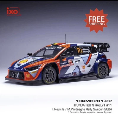 Ixo 1/18 Scale Diecast 18RMC201.22 - Hyundai i20 N Rally1 Hybrid #11 Sweden 2024 - Image 1 of 4