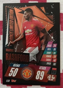 Match Attax 2020/21 LE3B MARCUS RASHFORD Limited Edition BRONZE - Imagen 1 de 1