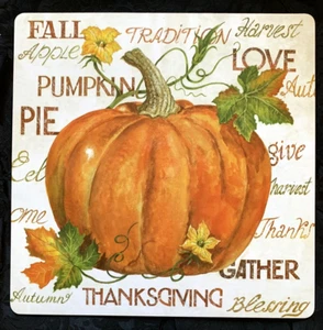 Benson Mills Harvest Pumpkin Placemats Cork 13.75 Square New Sealed Set Of 4 - Picture 1 of 4