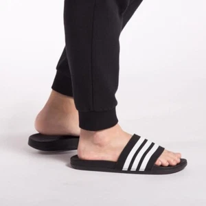 Adidas Men's Women Adilette Comfort Adjustable Slides Sandals Unisex Black - Picture 1 of 6